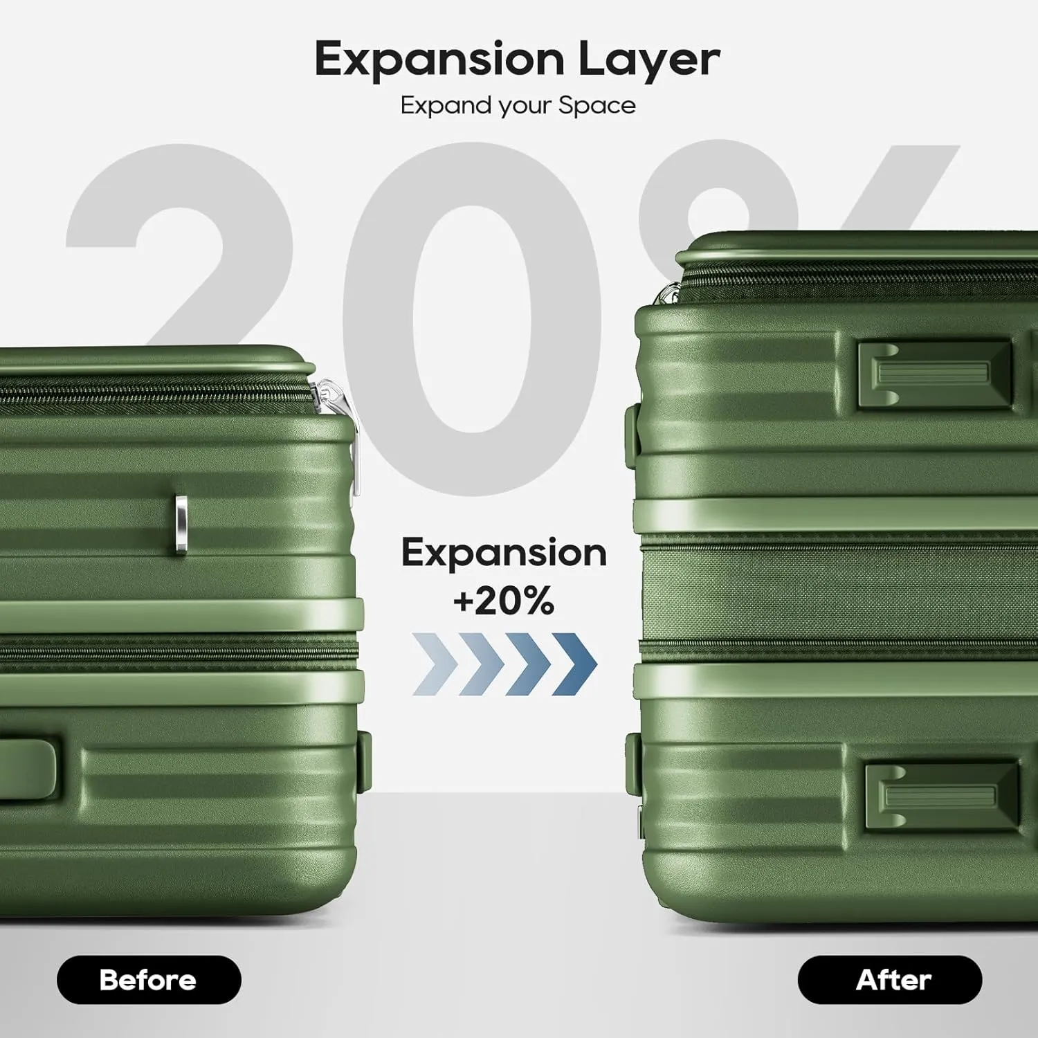 Joyway Expandable Large Luggage 29 Inch, PC Hardshell Extra-Large Suitcase with Double Spinner Wheels, Lightweight Travel Suitcase Set with TSA Lock, Dark Green
