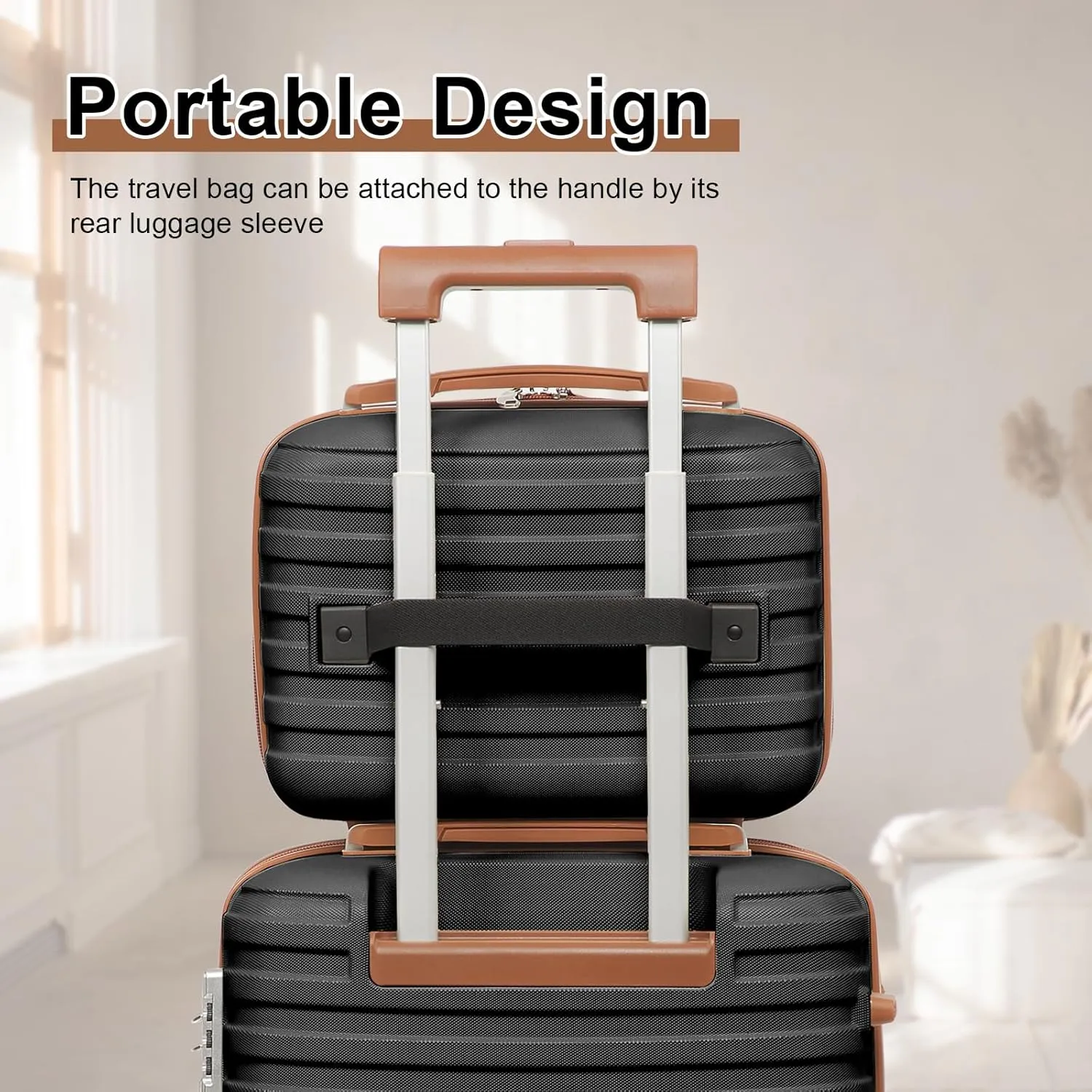 Joyway Luggage Set 3 Piece Suitcase Sets with Spinner Wheel,Hardside Expandable Travel Laggage with TSA Lock (13/20/24/28 Black brown