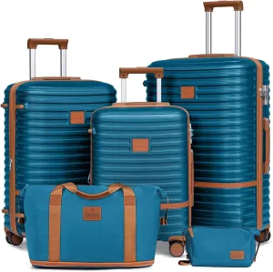Joyway Luggage Set 3 Piece Suitcase Sets with Spinner Wheel,Hardside Expandable Travel Laggage with TSA Lock (20/24/28 Navy Blue