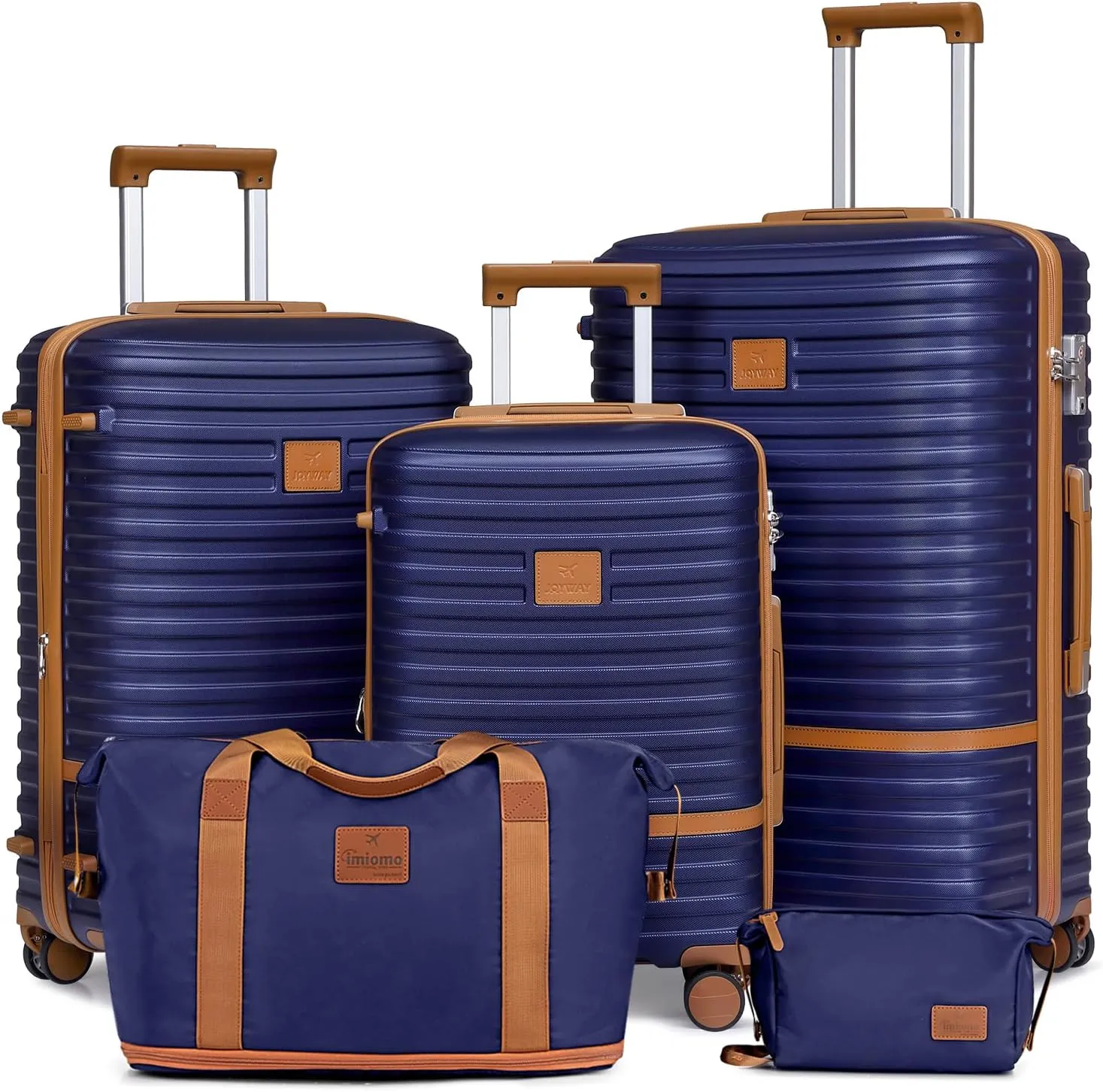 Joyway Luggage Set 3 Piece Suitcase Sets with Spinner Wheel,Hardside Expandable Travel Laggage with TSA Lock (20/24/28 Navy Brown NEW