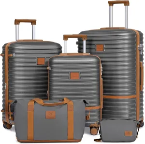 Joyway Luggage Set 3 Piece Suitcase Sets with Spinner Wheel,Hardside Expandable Travel Laggage with TSA Lock (20/24/28,Grey)