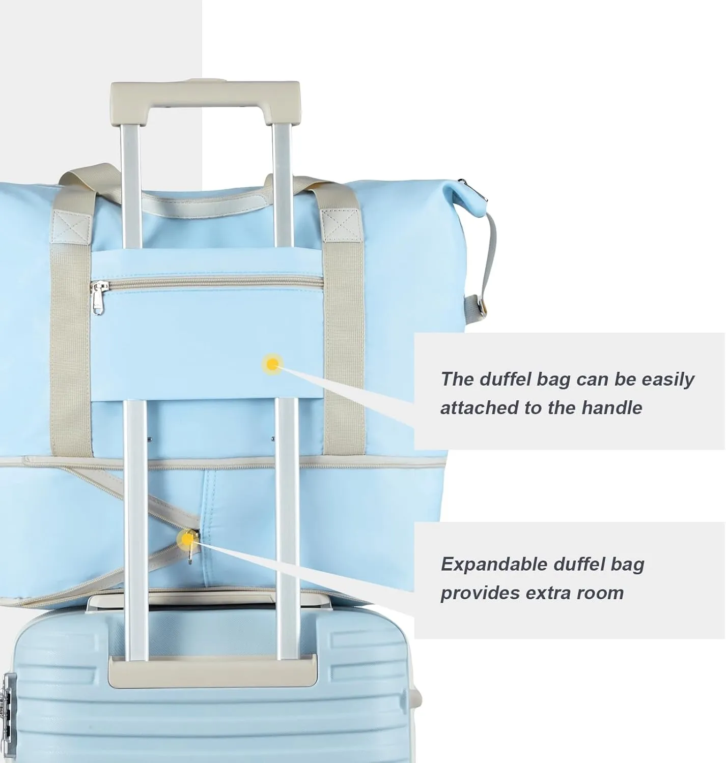 Joyway Luggage Set 4 Piece Suitcase Sets with Spinner Wheel,Hardside Expandable Travel Laggage with TSA Lock(18/20/24/28 Lightblue)