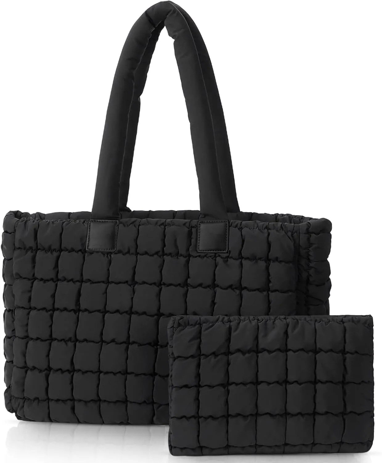 Juoxeepy Laptop Tote Bag Puffy Bag for Women Work Bag Quilted Puffer Tote Bag with Compartments