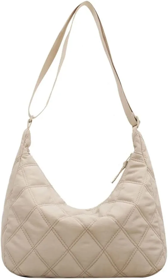Juoxeepy Quilted Tote Bag for Women Puffer Hobo Crossbody Bag Lightweight Quilted Padding Shoulder Bag Nylon