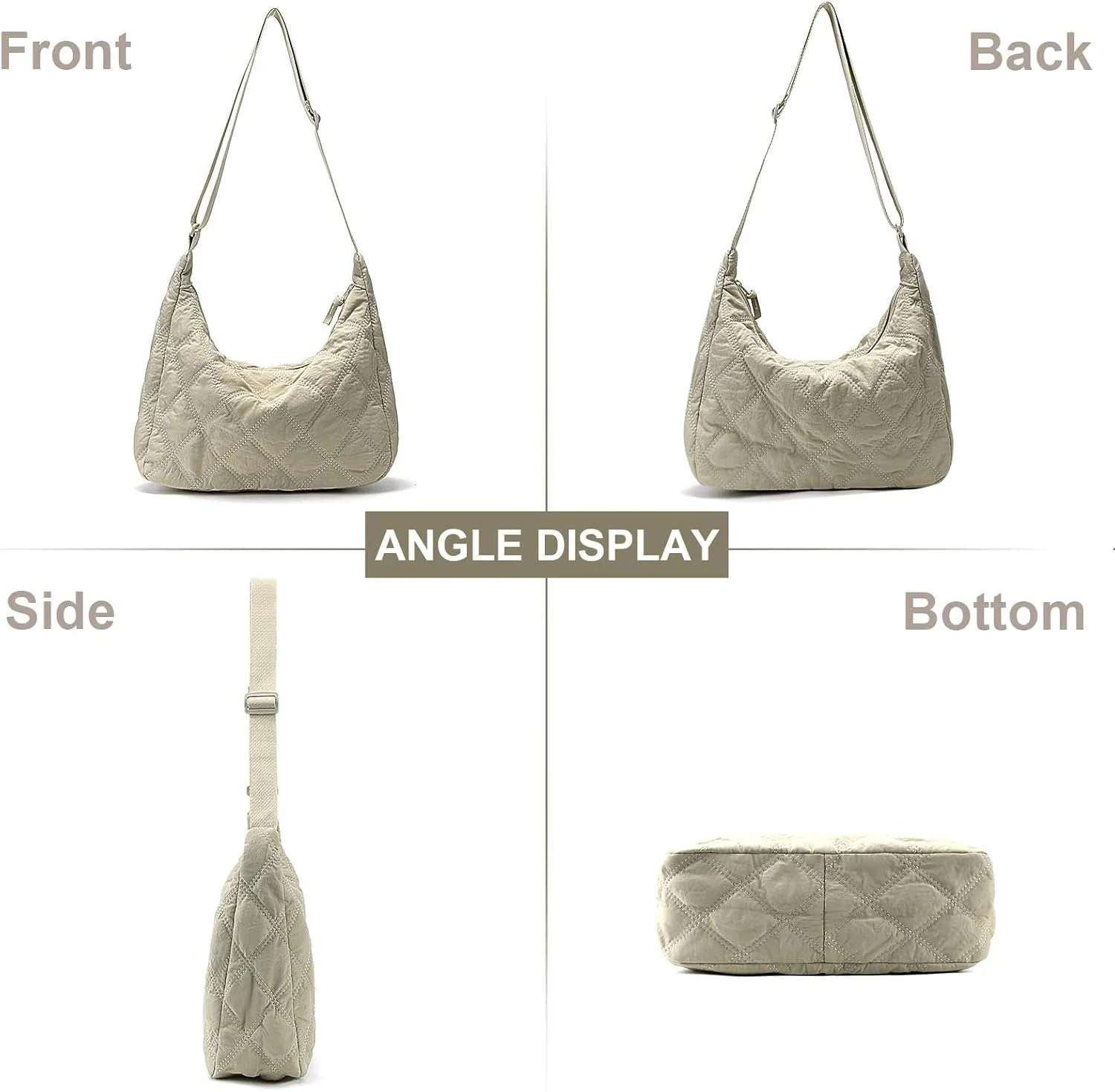 Juoxeepy Quilted Tote Bag for Women Puffer Hobo Crossbody Bag Lightweight Quilted Padding Shoulder Bag Nylon