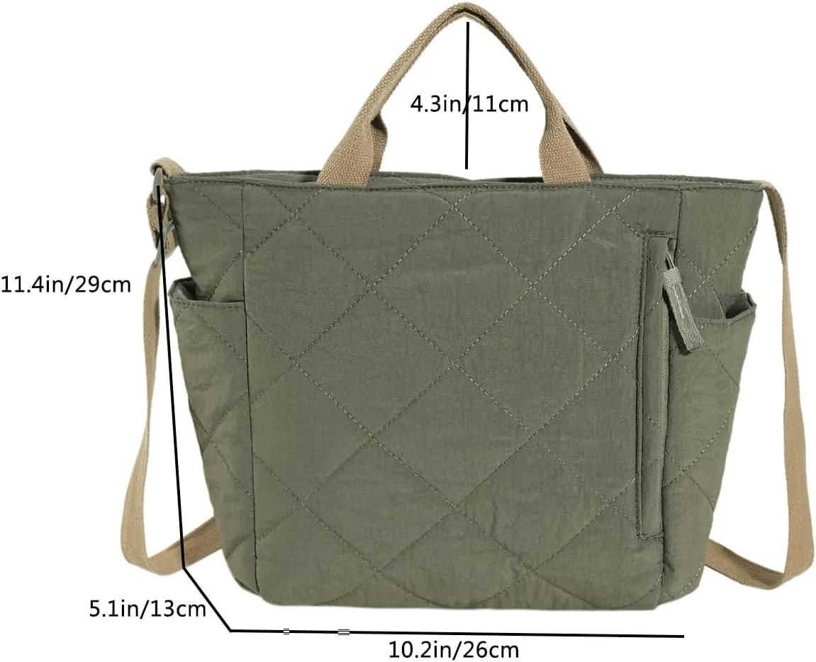 Juoxeepy Quilted Tote Bag for Women Puffer Hobo Handbag Lightweight Quilted Padding Shoulder Bag Nylon Padded Crossbody Bag