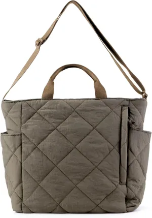 Juoxeepy Quilted Tote Bag for Women Puffer Hobo Handbag Lightweight Quilted Padding Shoulder Bag Nylon Padded Crossbody Bag