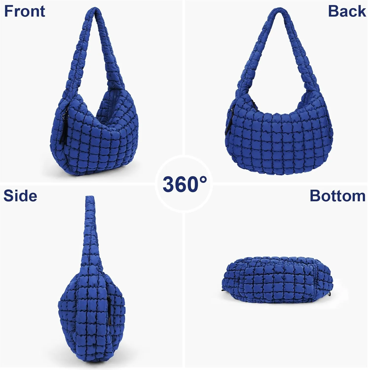 Juoxeepy Quilted Tote Bag Large Carryall Puffer Shoulder Bag Lightweight Padding Hobo Bag