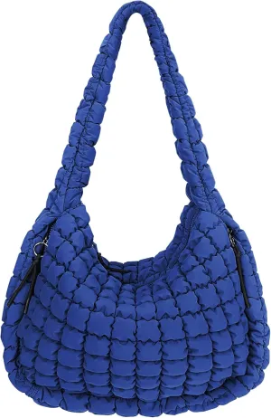 Juoxeepy Quilted Tote Bag Large Carryall Puffer Shoulder Bag Lightweight Padding Hobo Bag