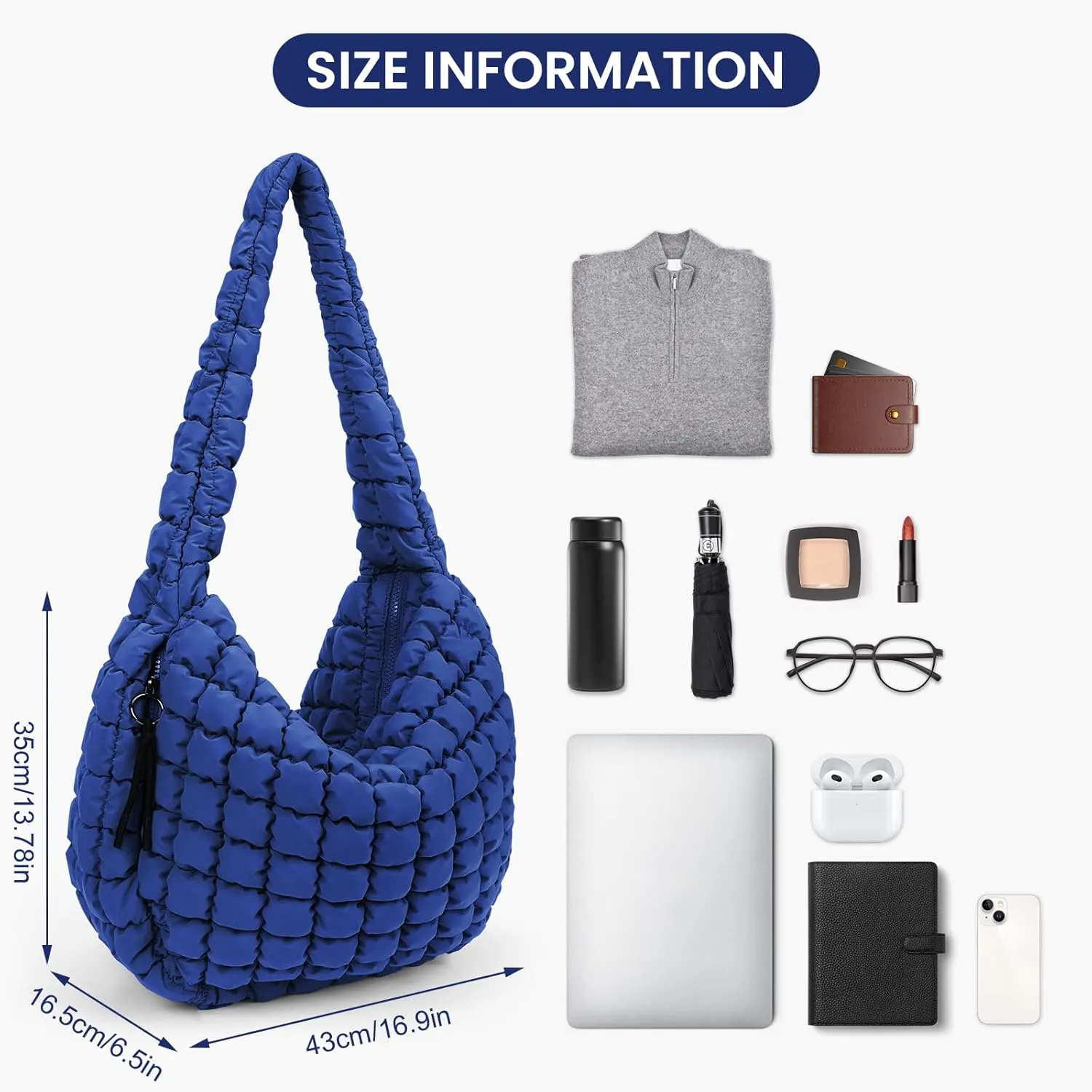 Juoxeepy Quilted Tote Bag Large Carryall Puffer Shoulder Bag Lightweight Padding Hobo Bag