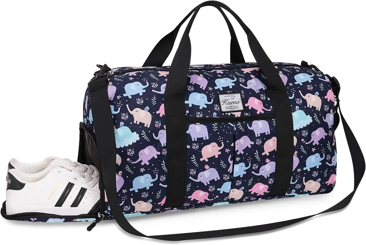 KAMO Travel Duffle Bag, Weekender Bags for Women with Shoe Compartment, Gym Bag for Women with Wet Pocket Workout Dance Tote Bag Personal Item Travel Bag with Trolley Sleeve