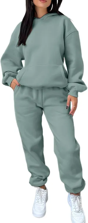 KANSOON Sweatsuits for Women Set 2 Piece Outfits Long Sleeve Hoodie Oversized Sweatshirt Jogger Pants Casual Tracksuit Sets