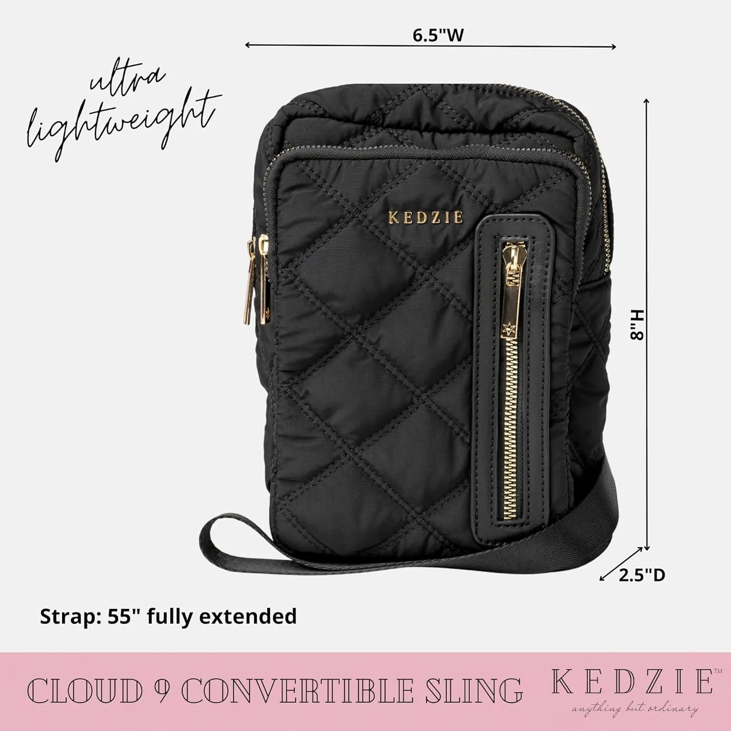 KEDZIE Quilted Puffer Crossbody Bag for Women Shoulder Lightweight Small Handbag