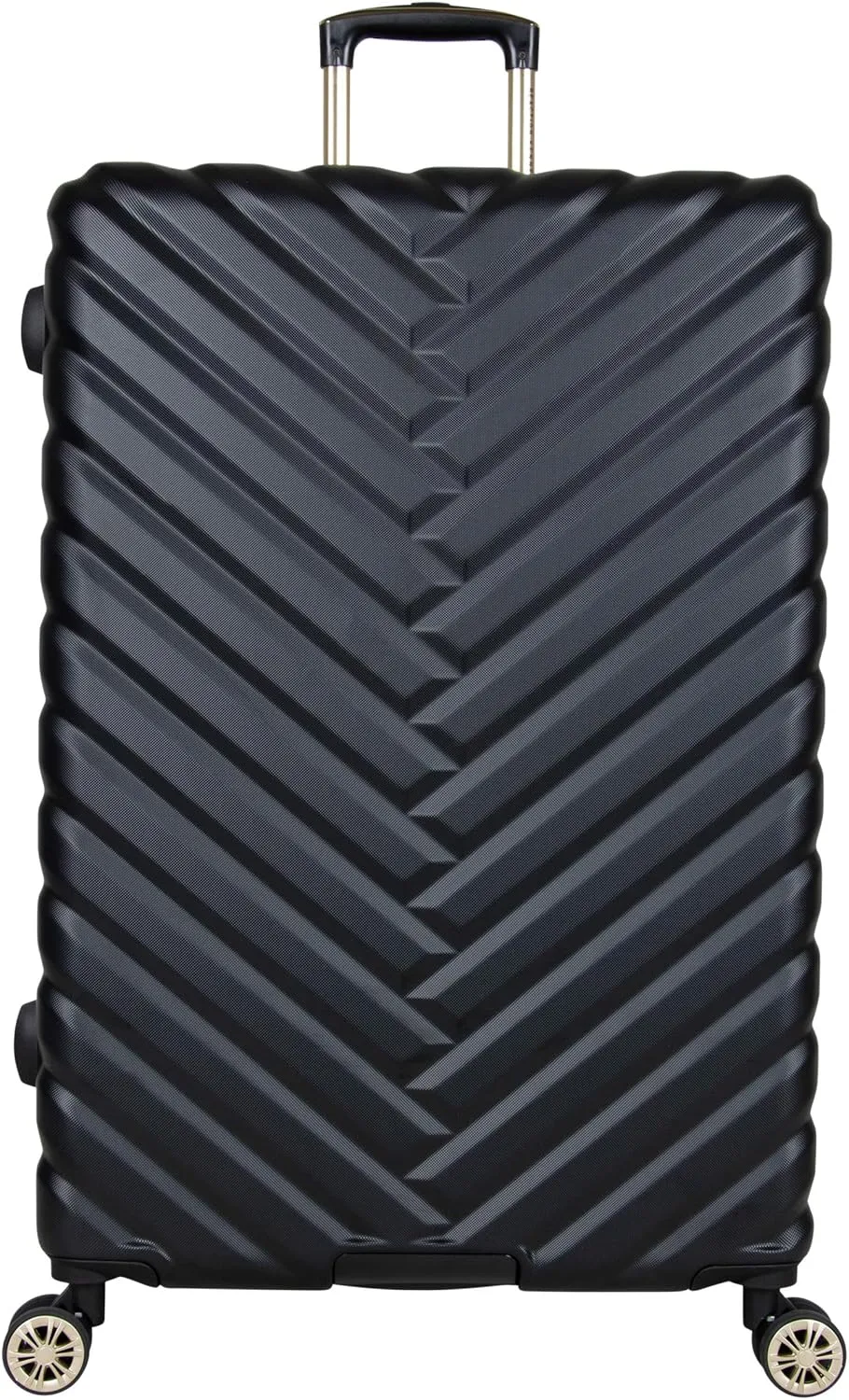 Kenneth Cole REACTION Madison Square Lightweight Hardside Chevron Expandable Spinner Luggage, Black, 24-Inch Checked