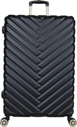 Kenneth Cole REACTION Madison Square Lightweight Hardside Chevron Expandable Spinner Luggage, Black, 24-Inch Checked