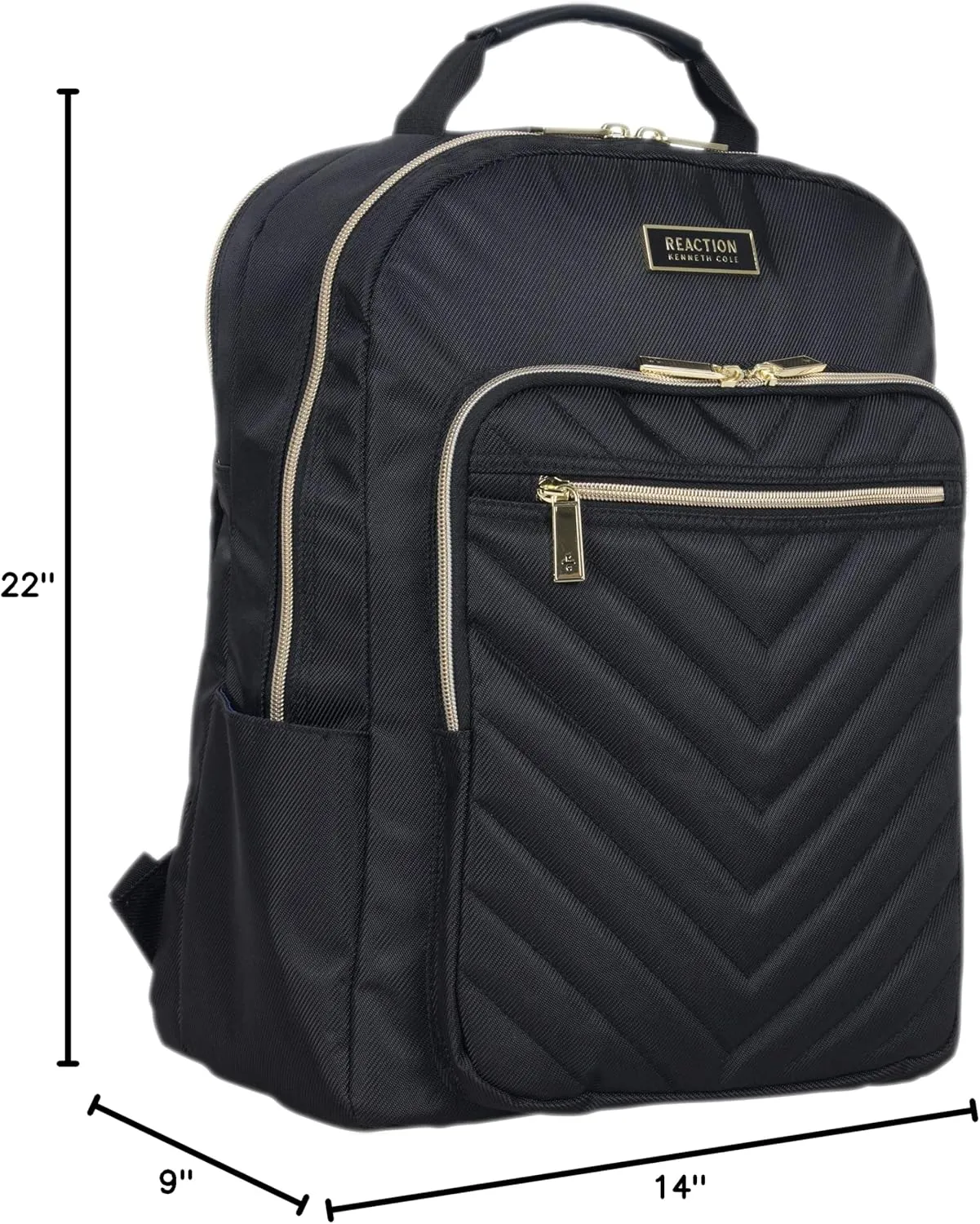Kenneth Cole REACTION Madison Square Lightweight Hardside Chevron Expandable Spinner Luggage, Black, 24-Inch Checked