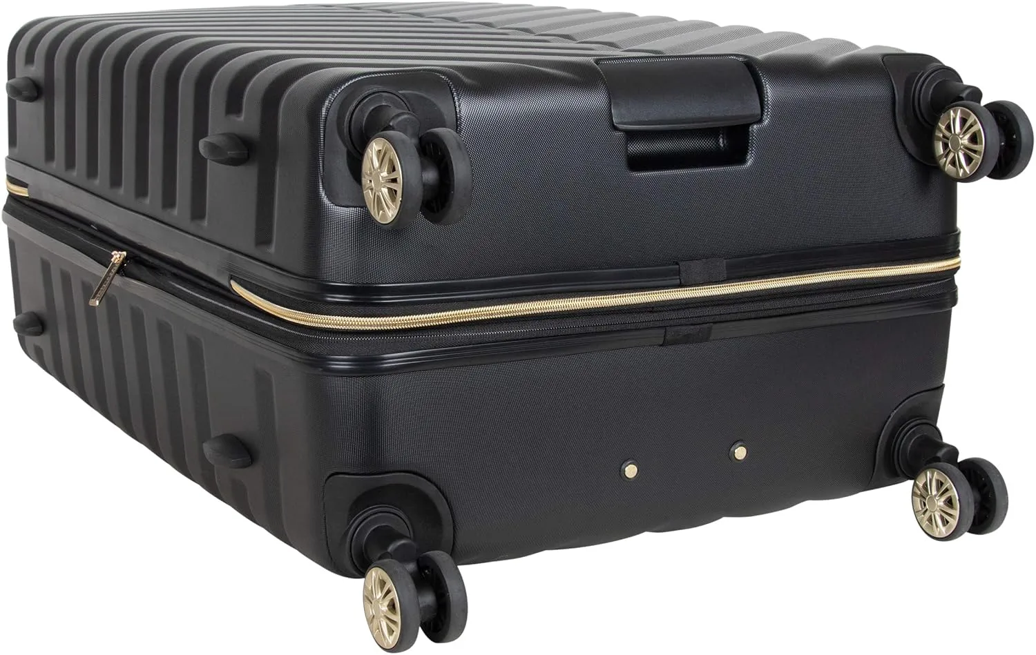 Kenneth Cole REACTION Madison Square Lightweight Hardside Chevron Expandable Spinner Luggage, Black, 24-Inch Checked