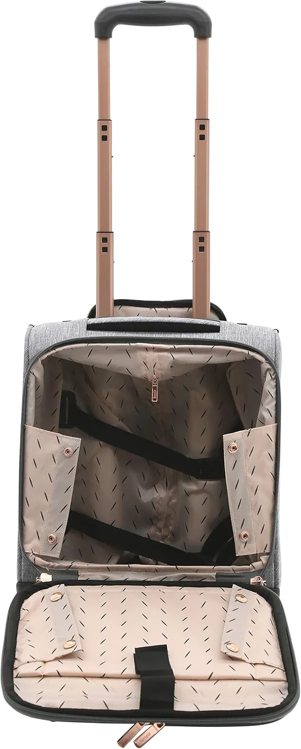 kensie Hudson Softside Spinner Luggage, Heather Gray, 3-Piece Set (16/20/28)