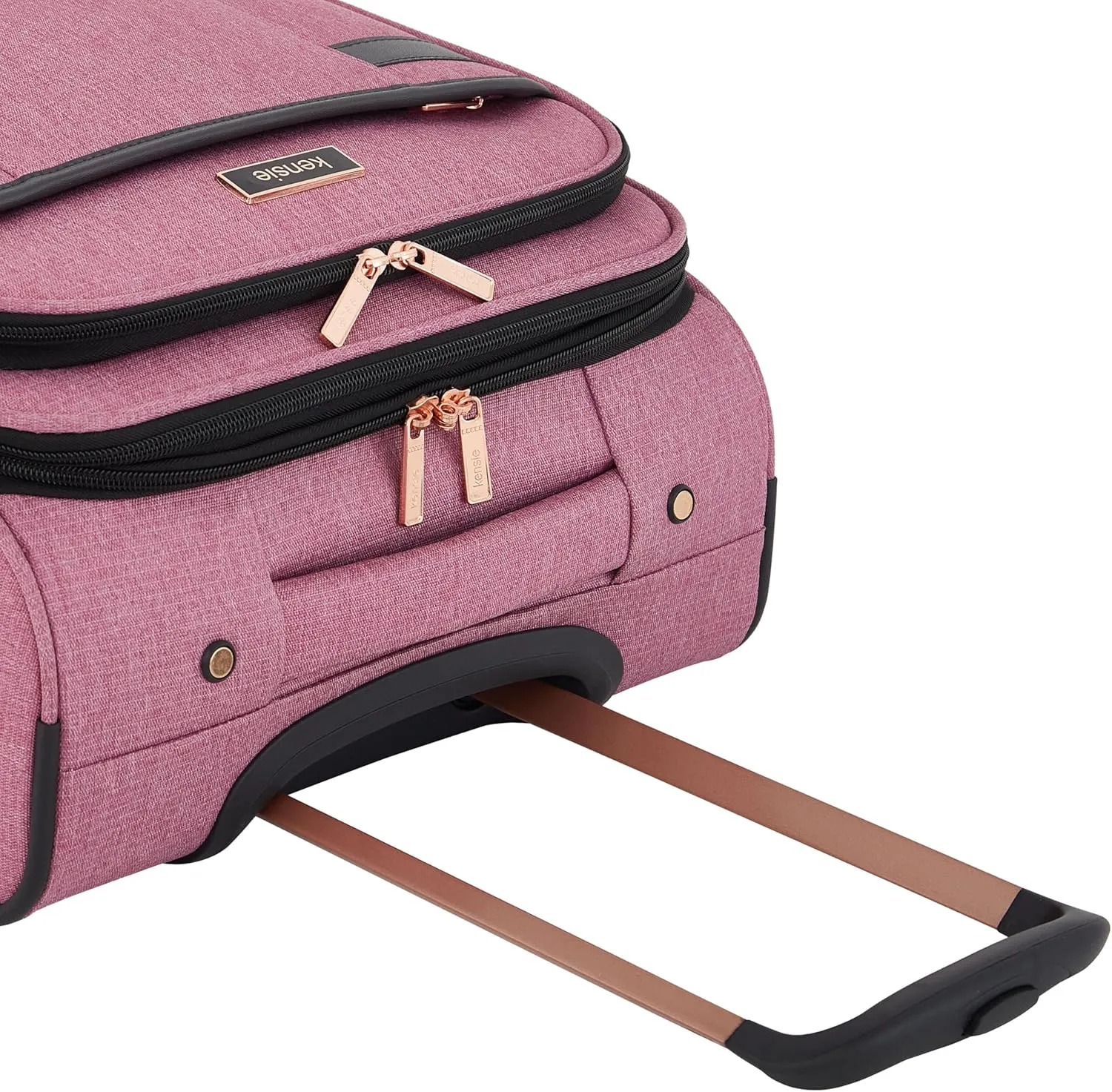 kensie Hudson Softside Spinner Luggage, Mellow Mauve, 3-Piece Set (16/20/28)