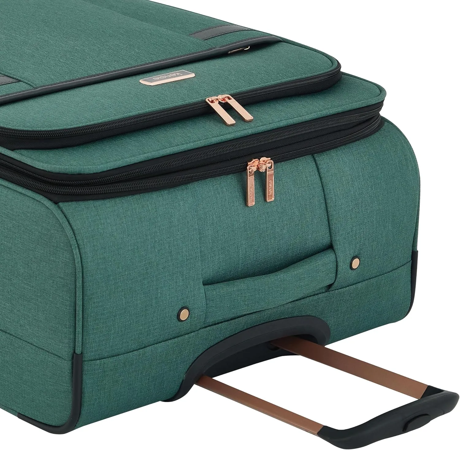 kensie Hudson Softside Spinner Luggage, Smoke Pine, 3-Piece Set (16/20/28)