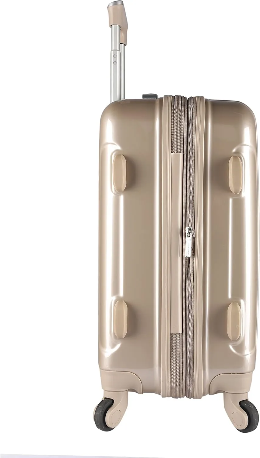 kensie Women's Alma Hardside Spinner Luggage, Pale Gold, 3-Piece Set (20/24/28)