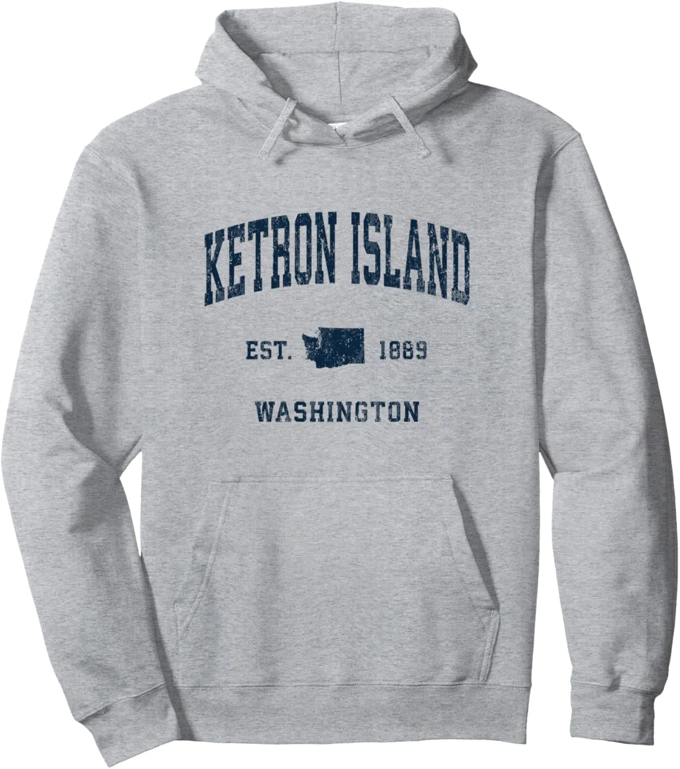 Ketron Island Washington WA Vintage Athletic Navy Sports Des Pullover Hoodie