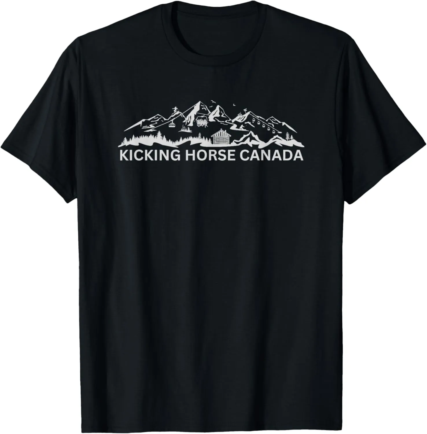 Kicking Horse Canada Ski Resort Mountain Silhouette T-Shirt