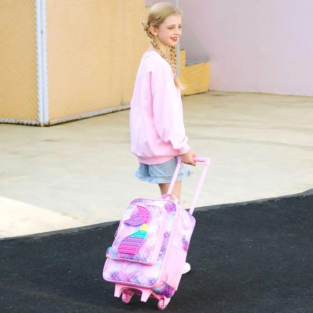Kids Luggage for Boys and Girls, Cute Dinosaur Unicorn Rolling Wheels Suitcase for Toddler Children