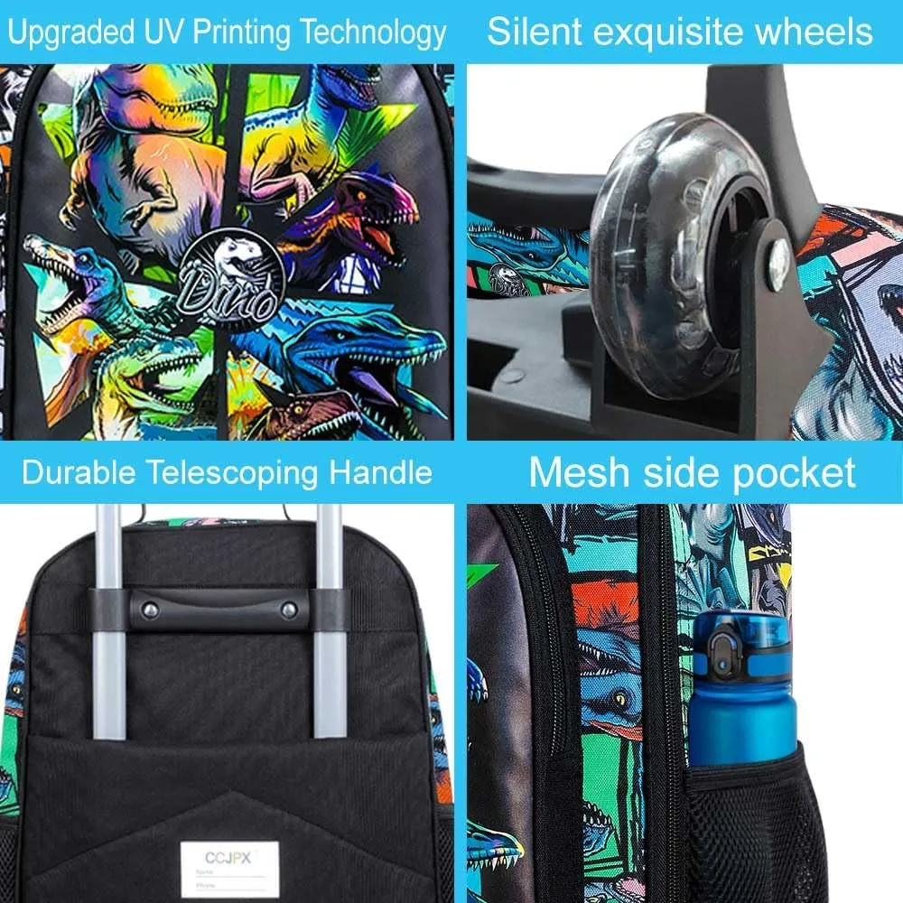 Kids Luggage for Boys and Girls, Cute Dinosaur Unicorn Rolling Wheels Suitcase for Toddler Children