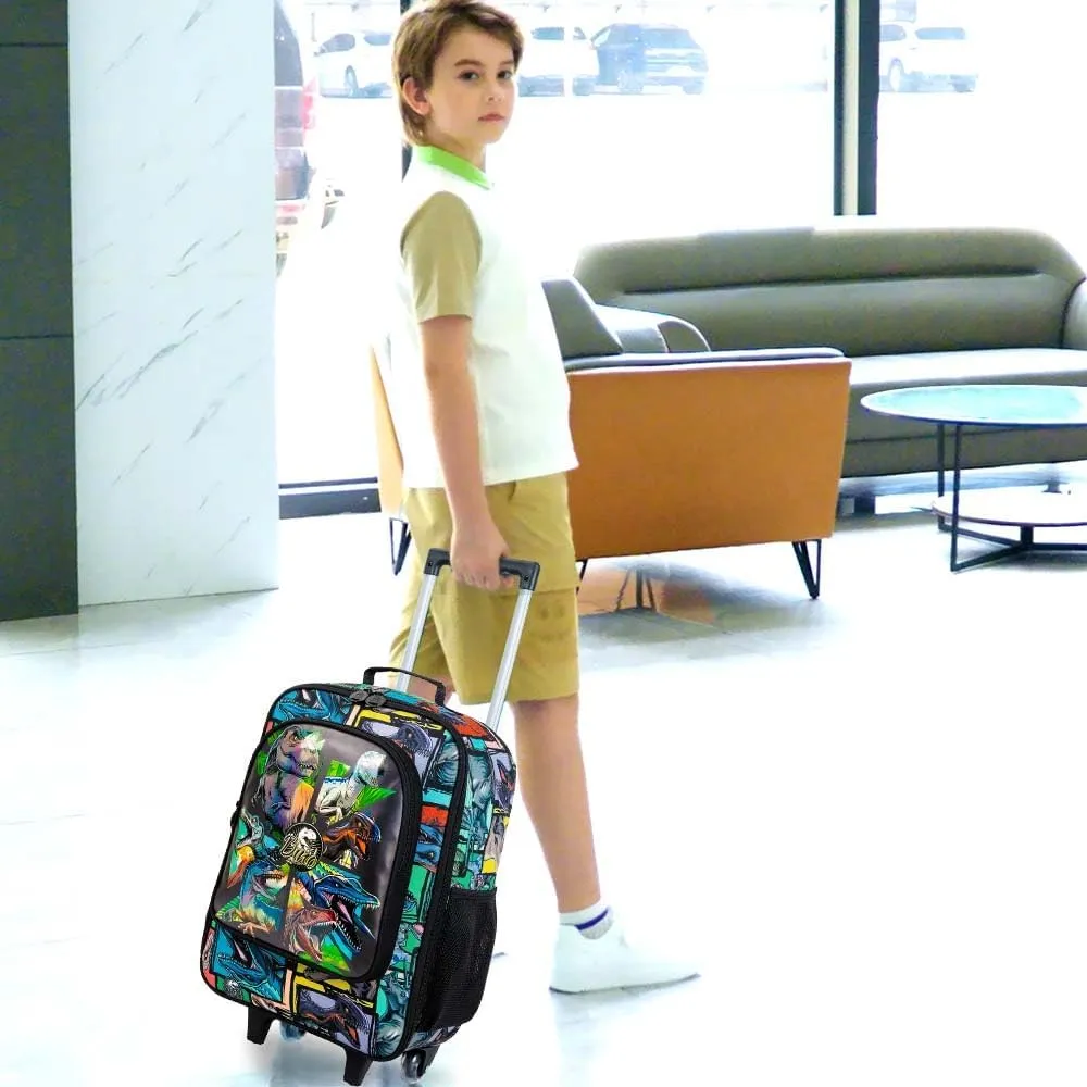 Kids Luggage for Boys and Girls, Cute Dinosaur Unicorn Rolling Wheels Suitcase for Toddler Children
