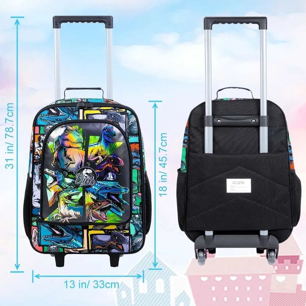 Kids Luggage for Boys and Girls, Cute Dinosaur Unicorn Rolling Wheels Suitcase for Toddler Children