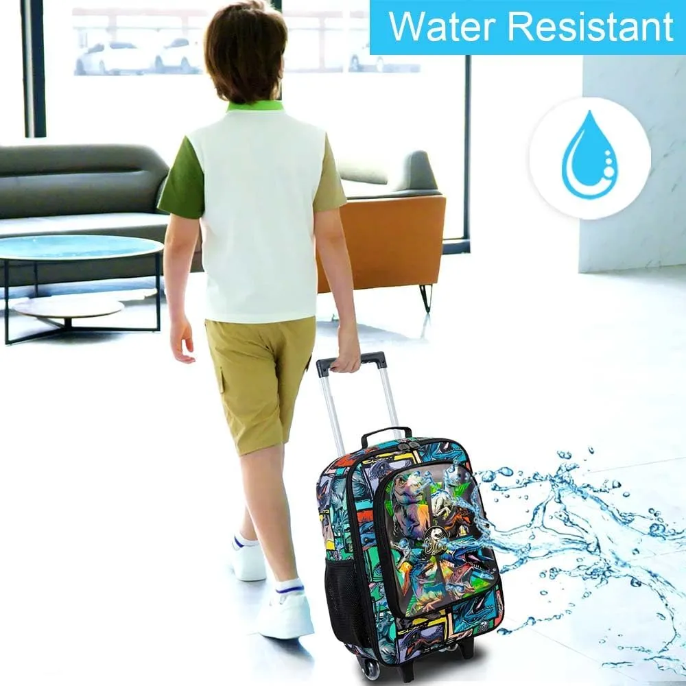 Kids Luggage for Boys and Girls, Cute Dinosaur Unicorn Rolling Wheels Suitcase for Toddler Children