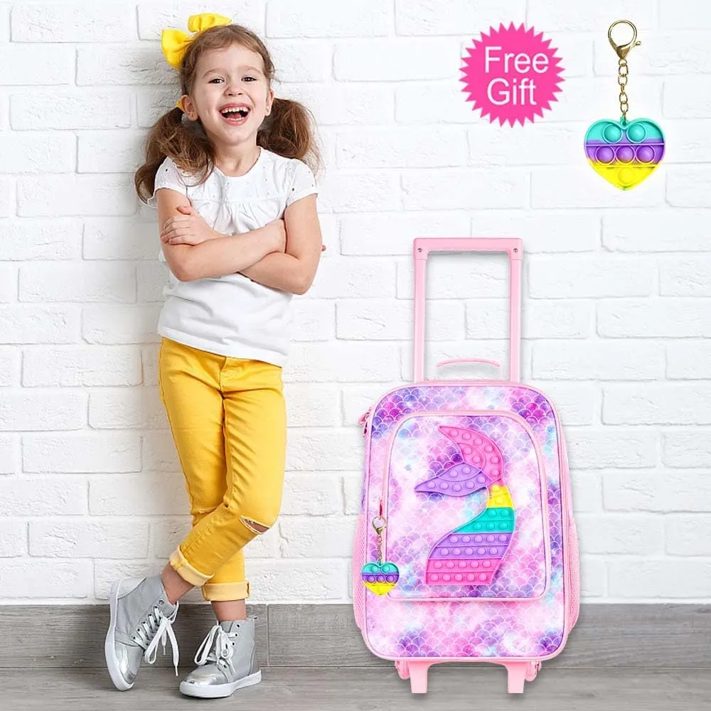 Kids Luggage for Boys and Girls, Cute Dinosaur Unicorn Rolling Wheels Suitcase for Toddler Children