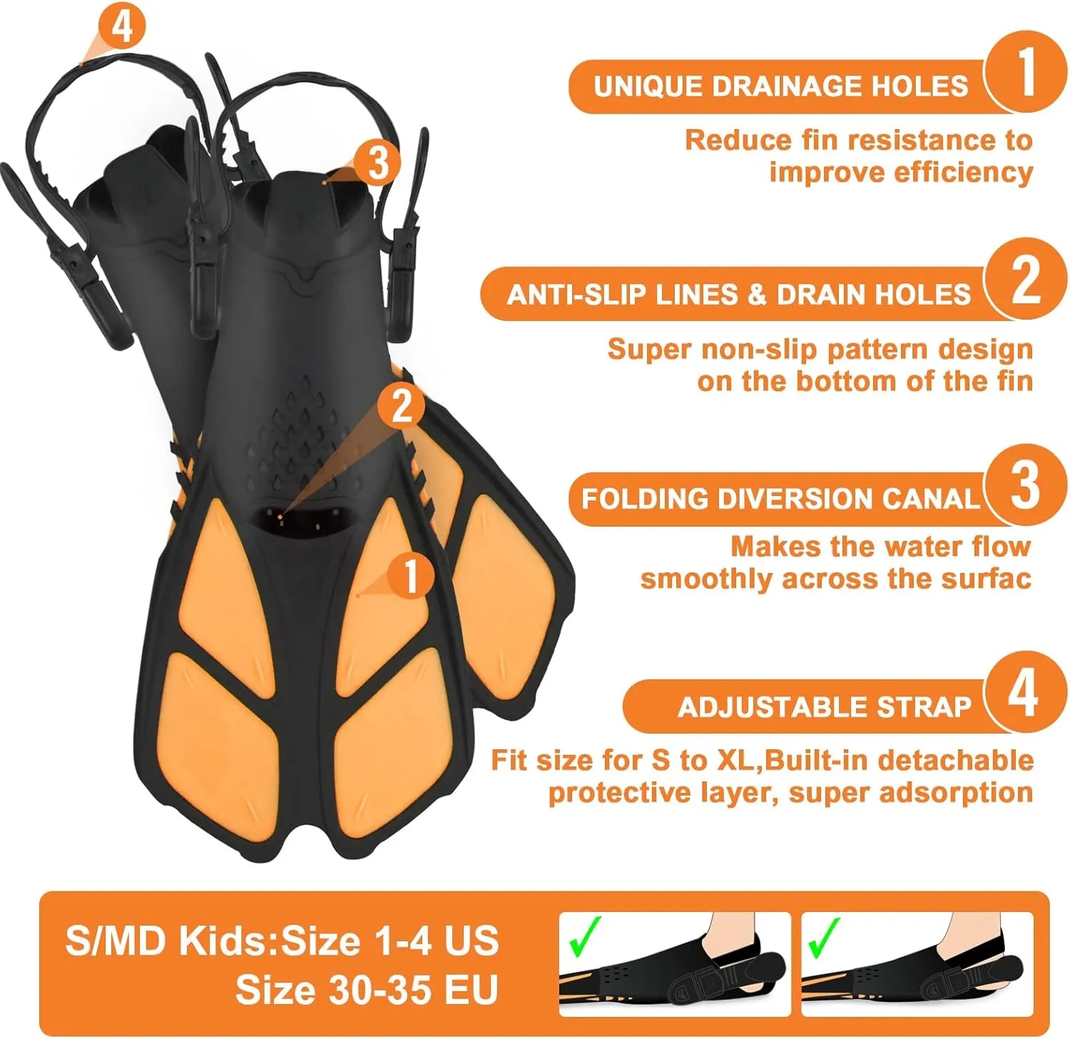 Kids Snorkeling Set - Adjustable Flippers   Panoramic Snorkel Mask   Dry Snorkel Tube   Travel Bags - Suitable for Kids & Juniors, Age 5-14