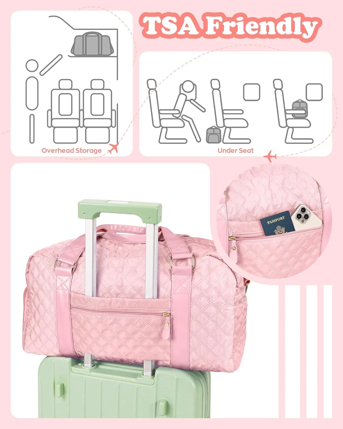 Kids Travel Duffel Bag, Personalized Weekender Bag with Shoes Compartment, Mothers Day Gifts, Girls Gifts for Kids Friends