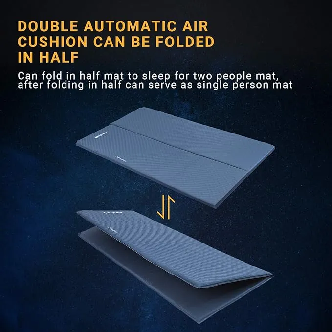 KingCamp Self-Inflating Camping Sleeping Pad for 2 Adults Foldable Foam Sleeping Pad for Single and Double Camping & Travel Outdoors