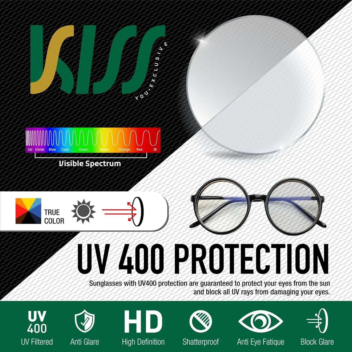 KISS AIR FORCE Eyeglasses Men Women – Pilot-Style Metal Frame Lightweight & Durable – Clear Photochromic or Blue Light Lenses