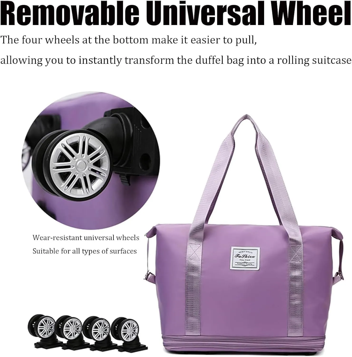 Klarson Travel Bag, Klarson Expandable Bag with Wheels, Collapsible Luggage with Wheels (Dark Blue,One Size)