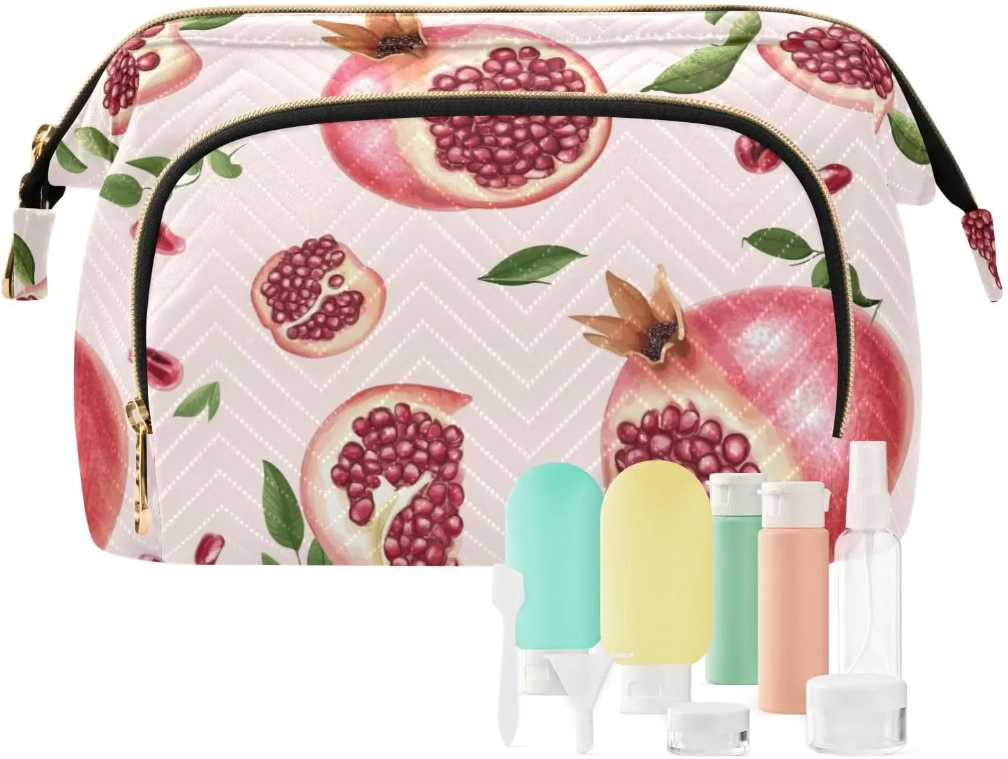 KLL Fresh Pomegranate Fruit Blush Makeup Bag Lightweight Bathroom Storage Bag Women Cash Wallet for Jewelry Organizer