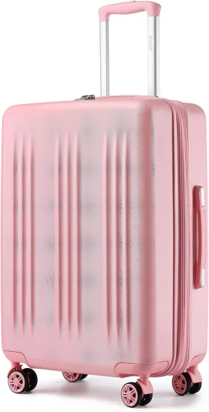 Kono 28 Inch Expandable Luggage with Quiet Spinner Wheels & TSA Lock, Scratch and Drop Resistant ABS & PC Hardside Durable Large Checked Suitcase (Pink)