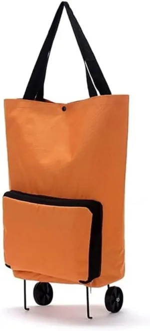 KouRy Shopping Cart Portable Shopping Cart Set Folding Tug Trolley Bag Dual-use Oxford Cloth Utility Cart for Shopping, Picnic, Home Storage Grocery Cart Home Essentials (Color : A)