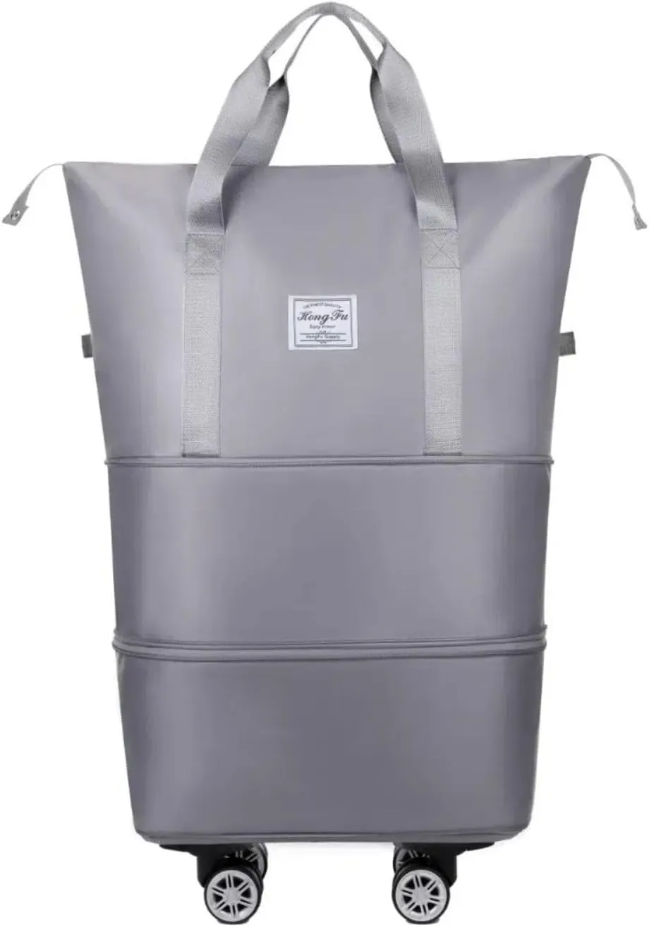 Kulken Travel Bag with Wheels, Pepepo Large-capacity Travel Bag, Expandable Dry-wet Separation Luggage Bag, Suitable for Business Trips, Expectant Mothers Preparing for Childbirth (Gray)