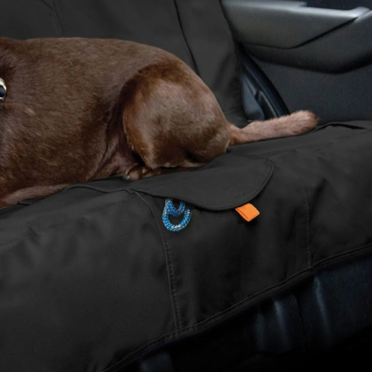 Kurgo Dog Seat Cover | Car Bench Seat Covers for Pets | Dog Back Seat Cover Protector | Water Resistant for Dogs | Contains Seat Anchors | Scratch Proof | Wander Bench | 55” | Hampton Sand/Khaki