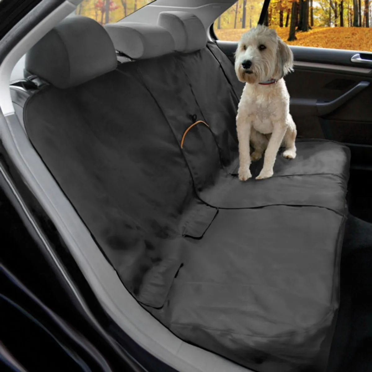 Kurgo Dog Seat Cover | Car Bench Seat Covers for Pets | Dog Back Seat Cover Protector | Water Resistant for Dogs | Contains Seat Anchors | Scratch Proof | Wander Bench | 55” | Hampton Sand/Khaki