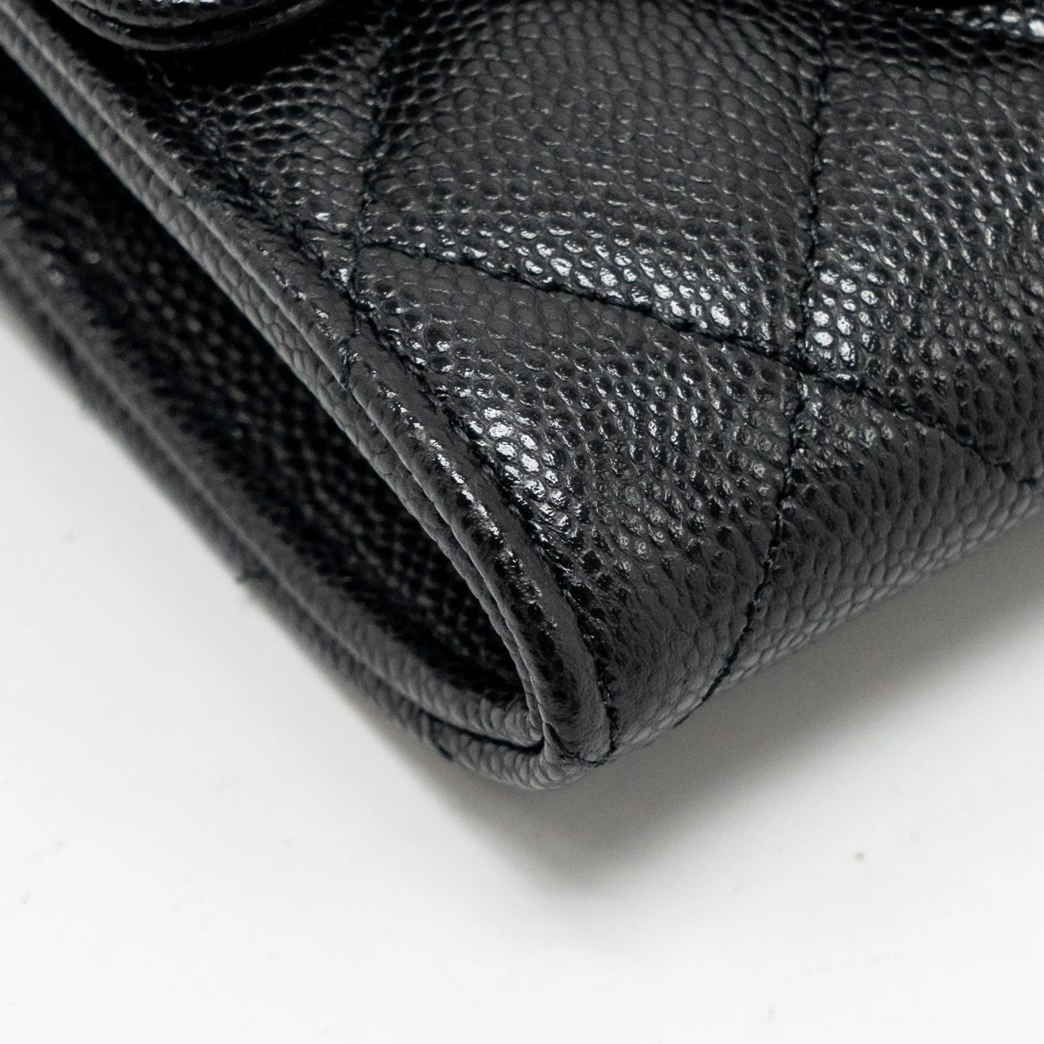 L Black (Microchip) Holder Classic Caviar Flap Trendy Card Hassle-free returns Chanel