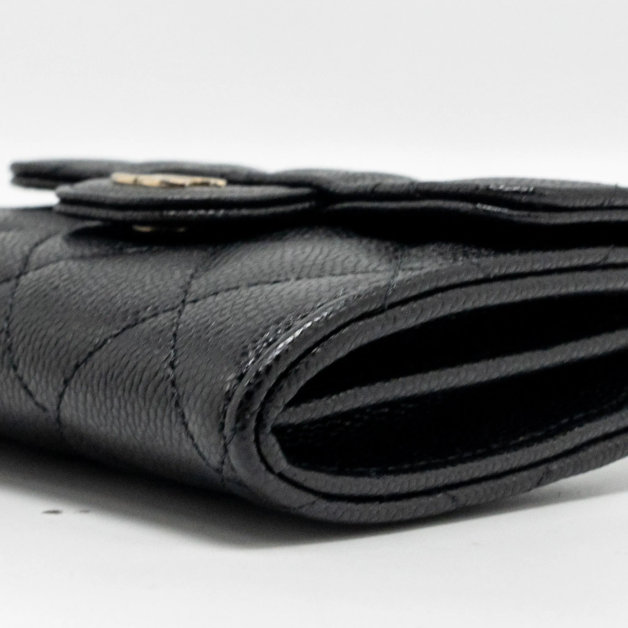 L Black (Microchip) Holder Classic Caviar Flap Trendy Card Hassle-free returns Chanel