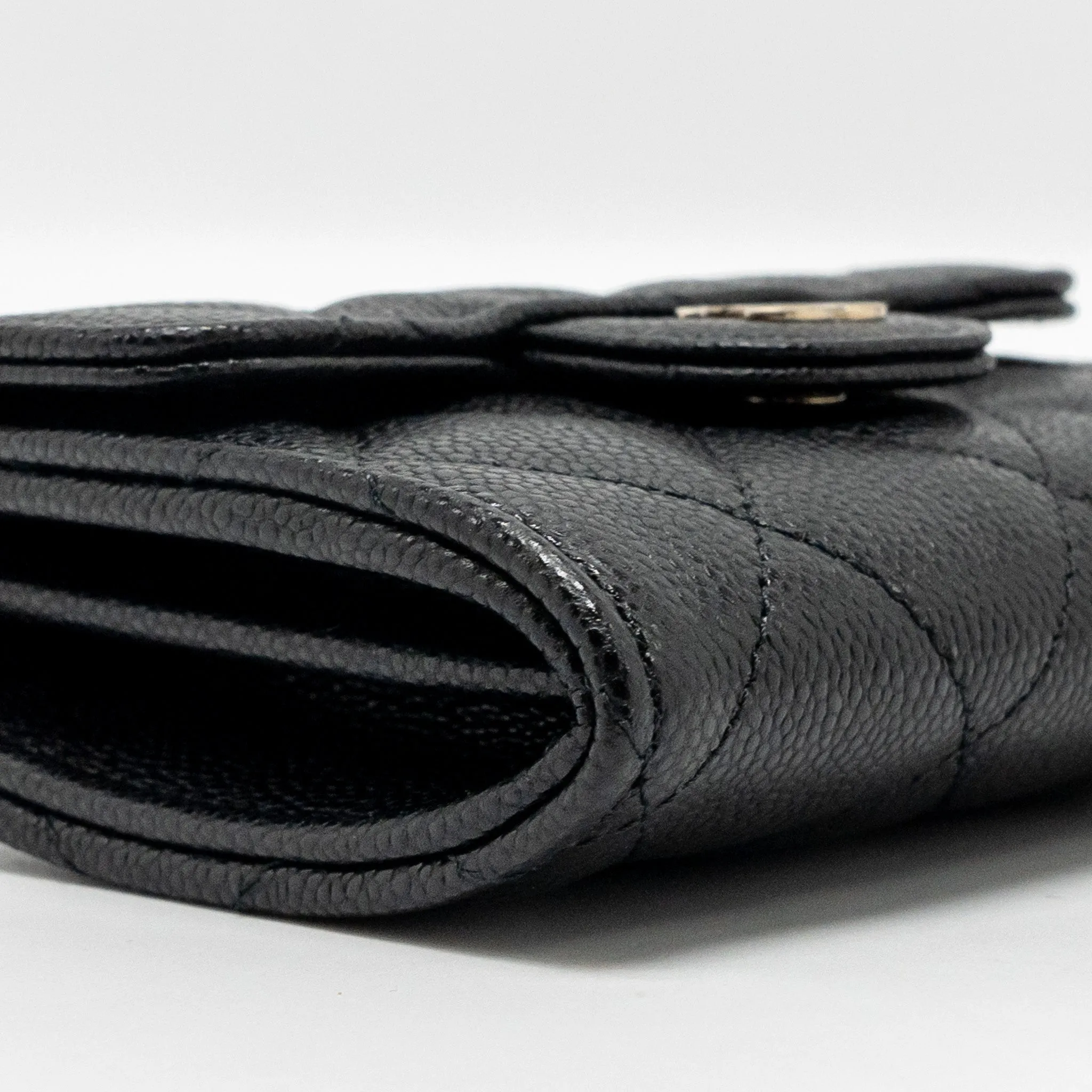 L Black (Microchip) Holder Classic Caviar Flap Trendy Card Hassle-free returns Chanel