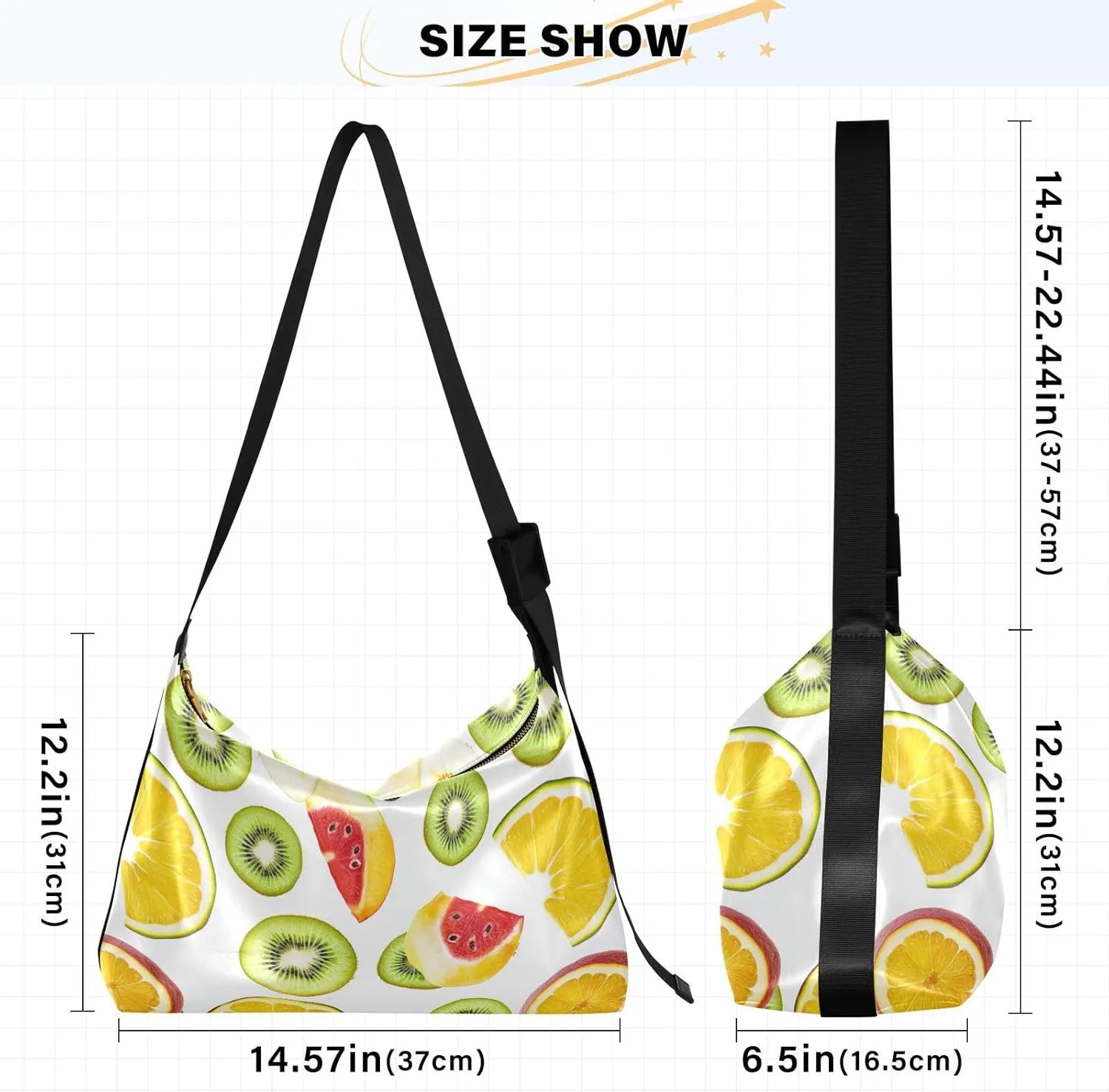 Ladies Purse Crossbody Trendy Womens Crossbody Sling Bag Large Shoulder Purse Funny Kumquat Fruit Purple