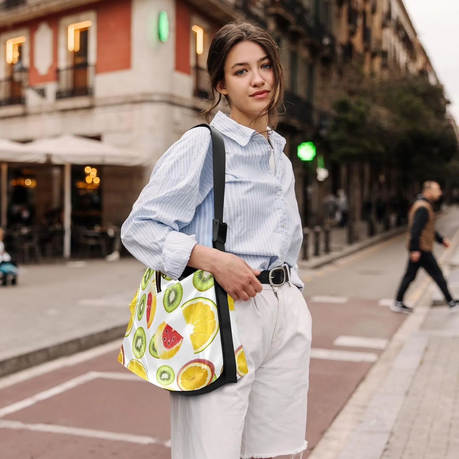 Ladies Purse Crossbody Trendy Womens Crossbody Sling Bag Large Shoulder Purse Funny Kumquat Fruit Purple