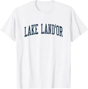 Lake Land'Or VA Vintage Athletic Sports JSN2 Navy Print T-Shirt